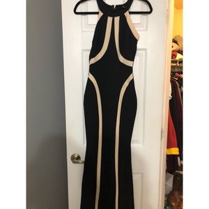 Black and nude long Windsor dress